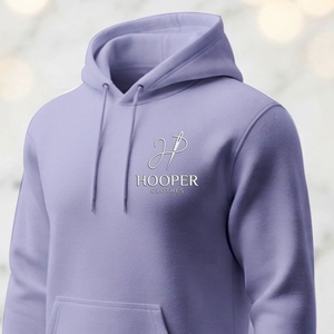 เสื้อฮู้ดผู้ชายสีม่วงอ่อนแบบสวมหัวสำหรับฤดูหนาว ยี่ห้อ Top Sale Hooper Clothes รุ่น Sustainable ดีไซน์สตรีทแวร์  ออกแบบได้ตามต้องการ บุซับใน ระบายอากาศได้ดี - Product Image 1