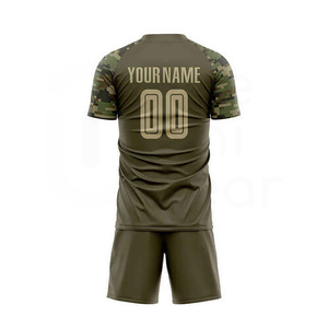 Custom Soccer Uniform Men's Camouflage Short Sleeve Jersey Set Moisture Wicking Polyester Teamwear Kit Adult All Seasons - Product Image 3