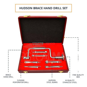 Hudson Brace <b>Hand</b> <b>Drill</b> Set Orthopedic Surgical Instruments Professional Bone Drilling System with Free Wooden Mahersi Base - Product Image 2