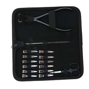Professional Hair Extension tools Remover Kit Featuring Micro Bead Opening <b>Pliers</b> Pulling Hook Tool Scissors Duckbill Clips - Product Image 1