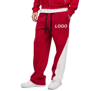 Pantalon de jogging ample élastique à taille haute pour homme, avec empiècements contrastants, style streetwear, fabrication OEM - Product Image 1
