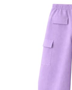Pantalones Deportivos Anchos de Lavanda para Mujer, Cintura Elástica, Pantalones Casuales de Forro Polar, Corte Holgado, Ropa Urbana, Cómodos para Invierno - Product Image 5