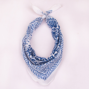 Hand Block Printed Organic Cotton Bandana <b>Square</b> <b>Scarf</b> Paisley 21 X 21 Inch Neckerchiefs Unisex Bandana - Product Image 3