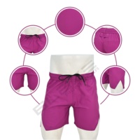Shorts de sport 2-en-1 pour homme, double couche, en spandex/polyester écologique, avec logo personnalisé BLAZE FIGHT WEAR, compression, pour la gym et le cyclisme.