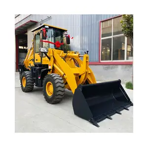 Indonesia seller Loading Excavator Skid steer two-headed busy Hydraulic Front loading and rear digging loader