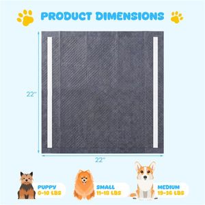 Paquete de 150 almohadillas ultra absorbentes para orina de perro de 24"x24" con 6 capas y control de olores, suministros de entrenamiento para mascotas con carbón activado - Product Image 5