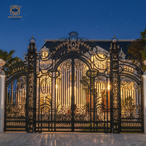 Puertas Dobles de Hierro Forjado Vintage, Puerta de Entrada Antirrobo Forjada a Mano para Entrada Principal, Patio de Apartamento, Escuela, Villa - Product Image 5