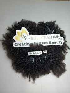 Vente en gros d'extensions de cheveux humains cambodgiens 100% de haute qualité à double tirage, trame afro frisée et frisée - Product Image 2