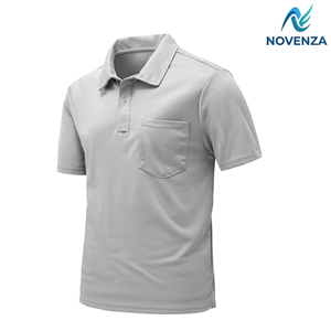 Polo de golf à manches courtes pour homme Novenza, séchage rapide, sport de plein air, athlétique, avec poche - Product Image 4