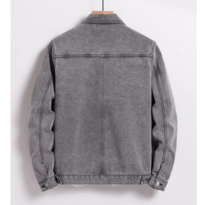 Blouson en jean pour hommes, coupe ajustée, nouveau style, pour adolescents et garçons, à simple boutonnage, coupe classique, pour l'automne, vente en gros - Product Image 2