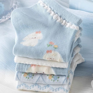 ถุงเท้าลายการ์ตูนน้องหมาสุดน่ารัก ระบายอากาศได้ดี สำหรับผู้หญิง รุ่น Autumn Crew Ruffles - Product Image 3