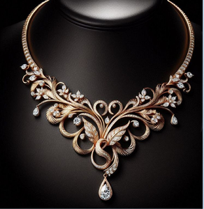 สร้อยทองคำสุดหรูพร้อมจี้ไพลินสีน้ำเงินและสีเหลืองรูปหยดน้ำสามเม็ด เครื่องประดับชั้นดีจำหน่ายในราคาขายส่ง - Product Image 5