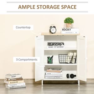 "Living Room Freestanding <b>Cabinet</b> with 2 Adjustable Shelves & 3 Tier <b>Storage</b>" - Product Image 4