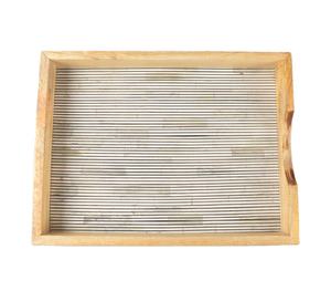 Bandeja de Servir Decorativa de Lujo Hecha a Mano con Incrustaciones de Hueso y Madera de Mango, Elegante Plato Rectangular para Mesa de Centro - Product Image 1