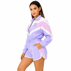 Color Block Varsity Jacket With Zipper Front And Pockets Sporty Style <b>For</b> Women Wholesale Water proof jacket Short men's jackets - Product Image 2