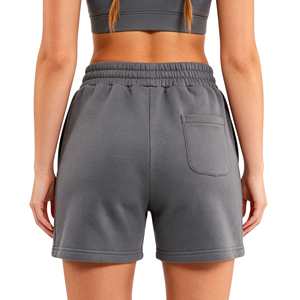Shorts de sport décontractés pour femmes en mélange coton-poly avec doublure polaire douce et poches latérales personnalisées – Vente en gros - Product Image 3