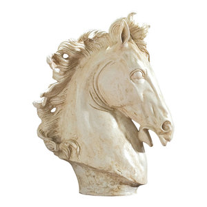 Sculpture de tête de cheval en pierre Stone Eagle, décoration de jardin traditionnelle avec garantie à vie pour pelouse et cour extérieures - Product Image 2