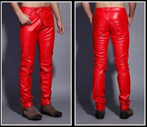 Pantalon en cuir véritable pour homme, style motard, coupe slim, en cuir de mouton, couleur noire, au meilleur prix - Product Image 3