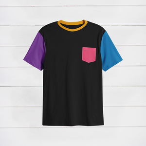 T-shirts personnalisés à manches courtes en coton multicolores à col rond avec broderie pour l'été, 280 g/m², coupe ample - Product Image 2