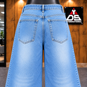 Men <b>Waist</b> Light Wash Cotton Wide Leg Baggy Pants Relaxed High Plus Size Loose Fit Loose Fit Casual Style Modern Street - Product Image 5