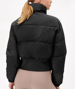 OEM Women's Quilted Winter Jacket Warm Quick-Dry Waterproof Crop <b>Top</b> Puffer Bomber Style Nylon Zipper <b>Bubble</b> Coats for Ladies - Product Image 3