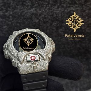 นาฬิกาข้อมือ Pahal Jewels หรูหรา ระบบอนาล็อก ควอตซ์ ตัวเรือนสแตนเลส สายประดับโมอิสซาไนต์ กันกระแทก กันน้ำ 20BAR สำหรับทุกเพศ - Product Image 4