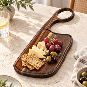 Burned Finished Wooden <b>Pizza</b> Serving Dish Cheese <b>Pan</b> Kitchen Cafe Bakery Baking Dish <b>Pan</b> With Handle Rustic Food Platter Kitchen - Product Image 1
