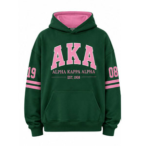 เสื้อฮู้ดดี้ผู้ชายสีชมพูเขียวลาย Alpha Sorority Greek Life แบบสั่งทำพิเศษ ผ้าฝ้ายฟลีซ 100% เป็นมิตรกับสิ่งแวดล้อม มีกระเป๋า - Product Image 5