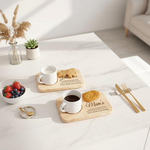 Bandeja de Servir de Madera Personalizada, Rectangular, Grabada, para Té, Café, Galletas, Plato Hecho a Mano con Diseño Minimalista - Product Image 3