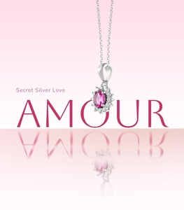 Colgante de zafiro rosa y diamantes en plata de ley 92,5 KLSP-50303 - Product Image 4