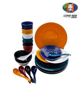 Ensemble de vaisselle en plastique PET personnalisé LONGNEW |   Assiettes, bols, tasses et cuillères de service de qualité alimentaire - Product Image 1