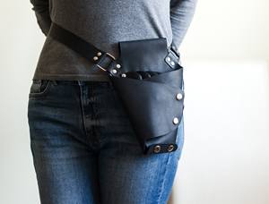 Funda de Cuero Genuino de Lujo para Tijeras de Barbero, Porta Tijeras Profesional para Estilistas, Bolsa de Cintura para Herramientas de Salón, Protección para Barberos - Product Image 4