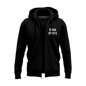 SFANA SPORTS Pull à capuche en jersey 100 % coton pour homme, coupe ample, écologique, respirant, avec fermeture éclair 1/4 - Product Image 2