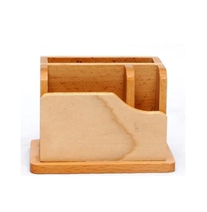 Portalápices de Madera Natural Sólida con Logotipo Personalizado, Regalo Empresarial de Lujo, Portalápices Cuadrado para Oficina - Product Image 3