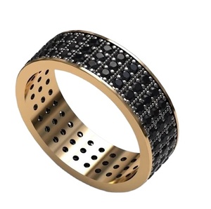 แหวนเพชรมออิสซาไนต์ทรงกลมสีดำแหวนหมั้นเพชรโมอิสเงินแท้สวยและเครื่องประดับเพชรอื่นๆ - Product Image 1