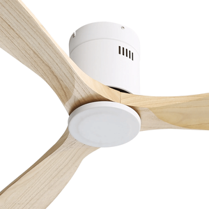 Ventilatore da soffitto da 52 pollici con 3 pale in legno massello naturale, motore DC reversibile silenzioso e telecomando per soggiorno - Product Image 2