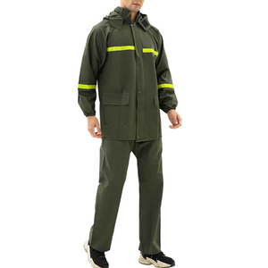 Adult <b>waterproof</b> rain suit Red Black hiking rain jacket Pants <b>set</b> for outdoor wear Universal raincoat for camping - Product Image 2
