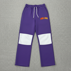 Wholesale High Quality Custom Label 100% Cotton Casual Baggy Fit two Color custom screen printed logo streetwear men's pants - Product Image 1