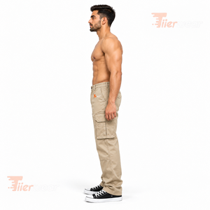Vente en gros de pantalons de travail empilés pour hommes Fitness Cardio Jogging Pantalon cargo noir Séchage rapide Personnalisé Running Blank Joggers Pantalon de survêtement - Product Image 3