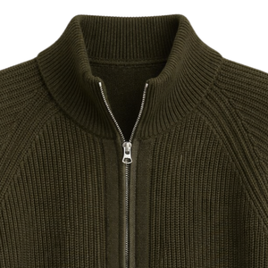 Chaqueta de punto con cremallera para mujer, con costuras texturizadas, cremallera frontal, manga larga, bolsillos utilitarios, prenda exterior informal para uso diario - Product Image 6