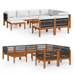 Conjunto de Muebles de Jardín Modulares Grandes de Madera de Acacia Crema, Sofás de Jardín - Product Image 2