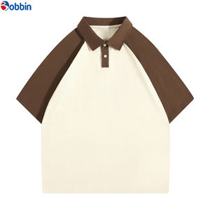 เสื้อโปโลผู้ชาย แขนสั้น ทรงหลวม สไตล์ลำลอง แฟชั่นฤดูร้อน คอปกพับ ผ้าฝ้ายแท้ ตัดต่อสี - Product Image 1