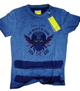 T-shirt décontracté pour homme 100 % coton tricoté à manches courtes 180g, col rond, uni, séchage rapide, respirant, teint en fil, techniques de lavage - Product Image 1