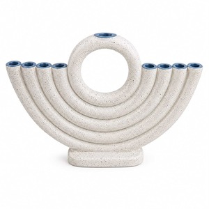 Ménorah Hanouka Moderne en Résine à 9 Branches, Porte-Bougie Décoratif, Décoration Juive pour la Maison, Design Écologique - Product Image 1