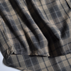 Chemise décontractée à manches longues à carreaux pour homme, col boutonné, 100 % coton popeline respirant, idéale pour l'automne, chemise courte boutonnée pour homme - Product Image 4