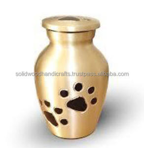 High Quality Brass Cremation Pet Memorial Urns Funeral Pet <b>Keepsake</b> Urns Burial Urns With High Quality at Low Price - Product Image 1
