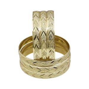 Venta al por Mayor de Brazaletes de Latón con Baño de Oro de 18K, Diseño Texturizado de 10MM, Brazaletes de Diseño Tradicional, Brazaletes de Moda, Joyería de Oro - Product Image 4