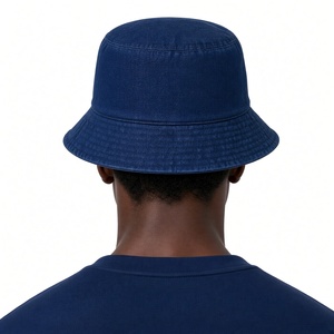 Sombrero de Pescador Azul para Hombre, Diseño de Letras Bordadas, Algodón, Casual, Protección Solar, Moda - Product Image 2
