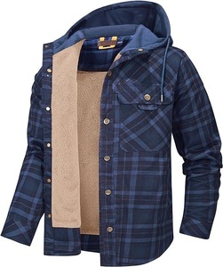 Vestes en flanelle de haute qualité pour hommes, grandes tailles, avec fermeture éclair, poches d'hiver, vestes à capuche pour hommes, chemises en polaire à capuche - Product Image 3