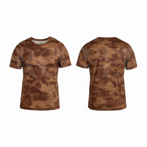 Custom Camouflage Print Short Sleeve Crew Neck T Shirt Breathable Sports <b>Fitness</b> Training Casual Outdoor Activewear Gym Top - Product Image 2